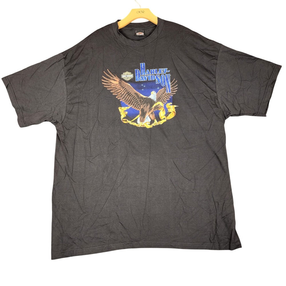 Vintage 2000 Harley Davidson Daytona Beach Eagle T-Shirt Black 3XL Made in USA
